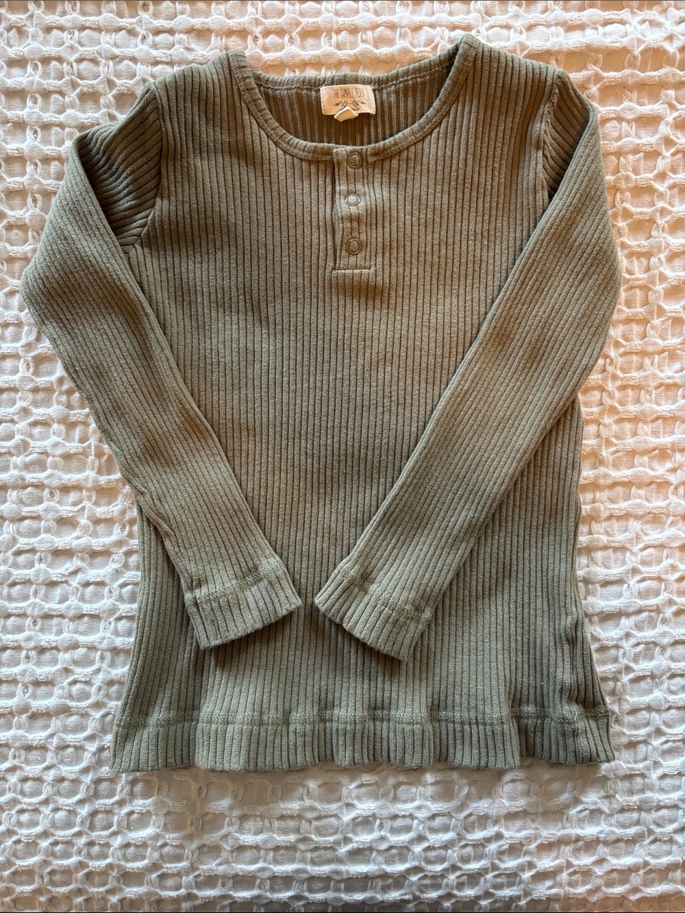 Simple Folk Ribbed Henley Long Sleeve Top